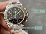 AAA Swiss Clone Rolex Daytona 7750 Watch 904L Stainless Steel Black Arabic